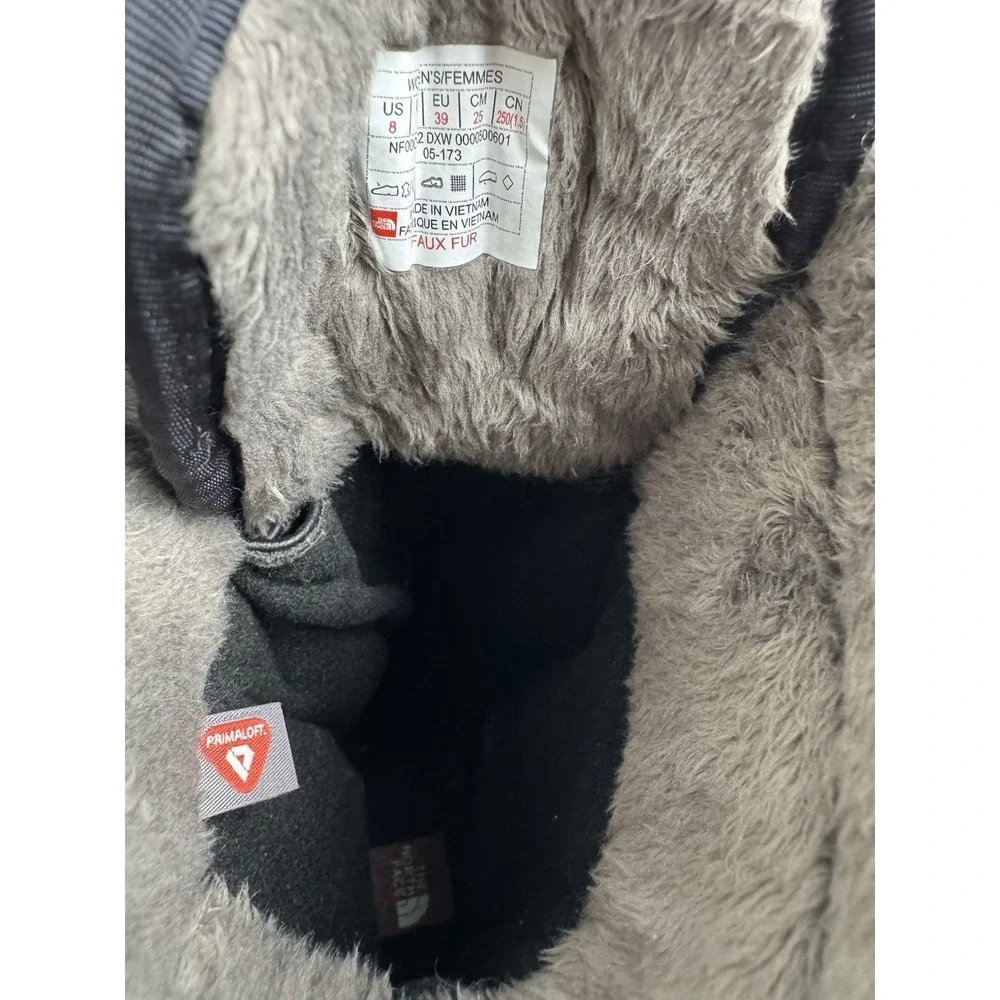 North Face Shellista II Mid Winter Boots Womens 8 Faux Fur Lined Insulated Black